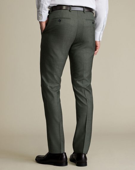 Charles Tyrwhitt Ultimate Performance Sharkskin Suit Trousers — Sage Green