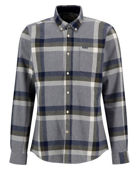 Barbour Folley Tailored Shirt — Olive Marl