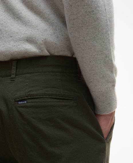 Barbour Washed Stretch Tailored Trousers — Forest