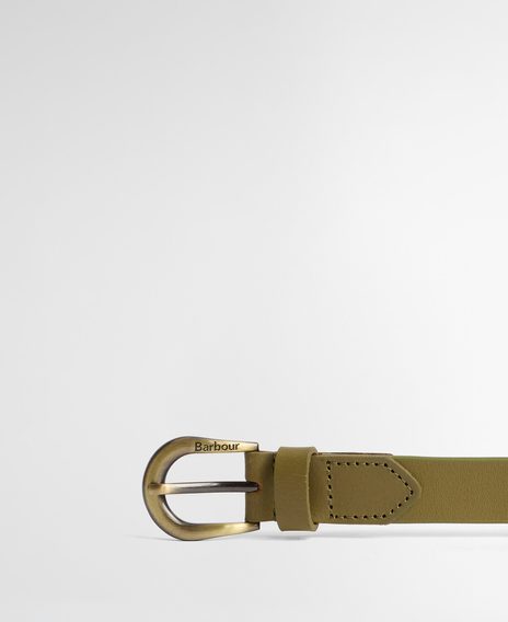 Barbour Allanton Leather Belt — Bleached Olive