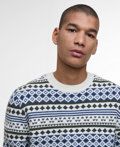 Barbour Easdale Fair Isle Sweater — White