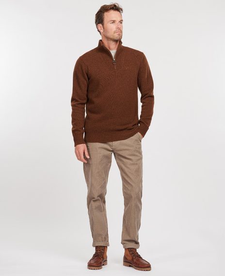 Barbour Essential Lambswool Half Zip Sweater — Sandstone