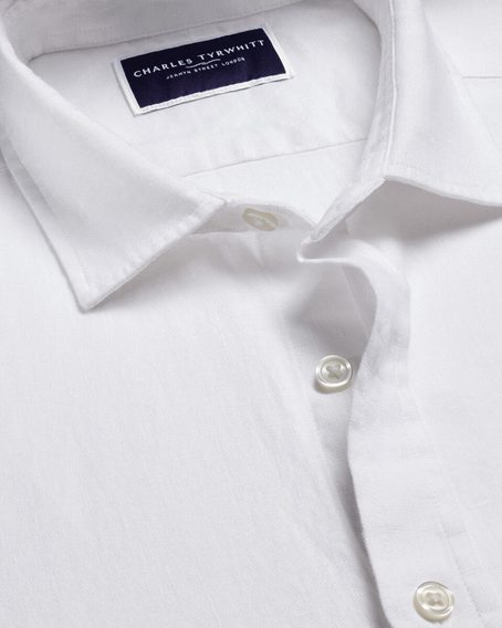 Charles Tyrwhitt Pure Linen Shirt — White
