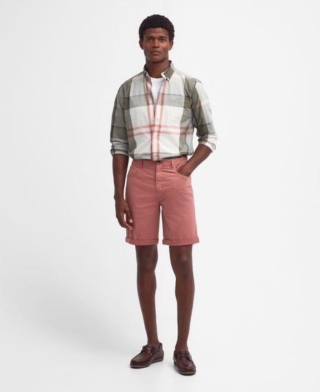 Barbour Overdyed Twill Shorts — Pink Clay