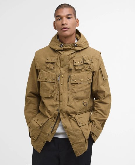 Barbour × TO KI TO Mezőgazdasági Utility Alkalmi Dzseki — Aranybarna Khaki