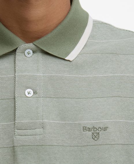 Barbour Branton Striped Polo Shirt — Light Moss