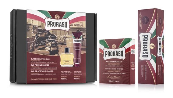 Tápláló krém és aftershave ajándékcsomag Proraso Red - santalové dřevo