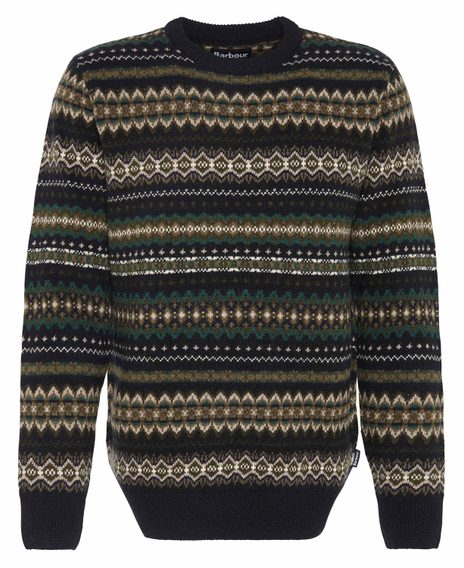 Barbour Case Fair Isle Jumper — Black Marl