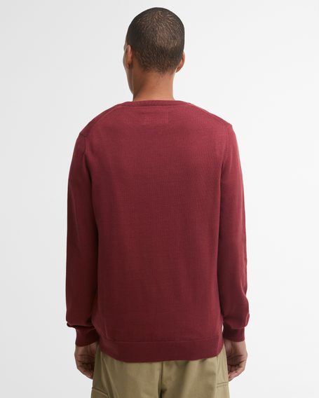 Barbour Pima Cotton Crew Neck Sweater — Brick Red