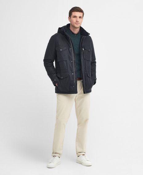 Barbour Winter Sapper Wax Jacket - Navy