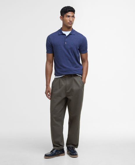 Barbour Buston Knitted Polo Shirt — Navy