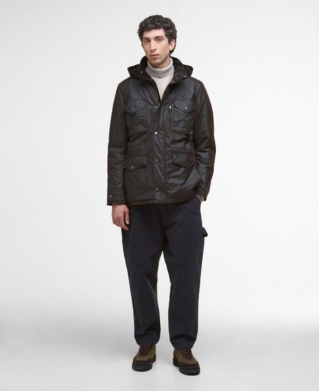 Barbour Winter Sapper Wax Jacket — Dark Brown