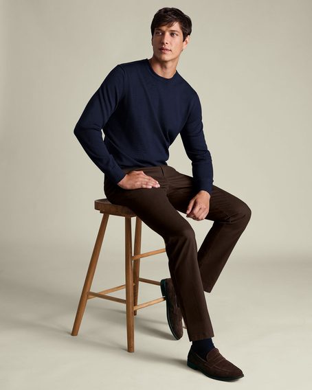 Charles Tyrwhitt Ultimate Non-Iron Chinos — Chocolate Brown