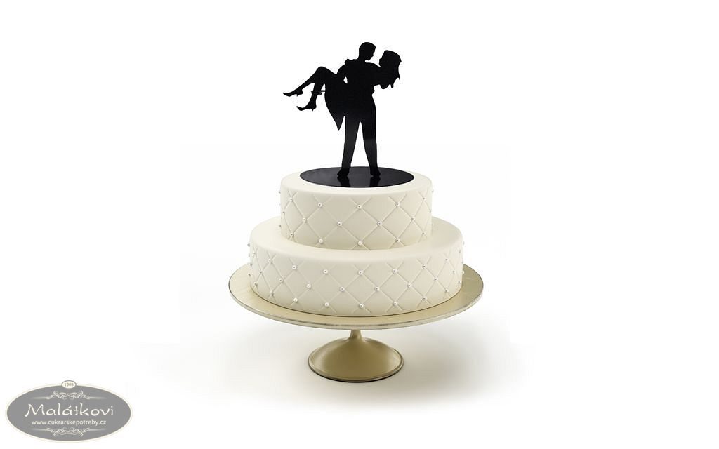 Cukrářské potřeby Malátkovi® - Silueta novomanželů v náručí - svatební  figurky na dort - Modecor - Svatební figury - Dekorace nejedlé