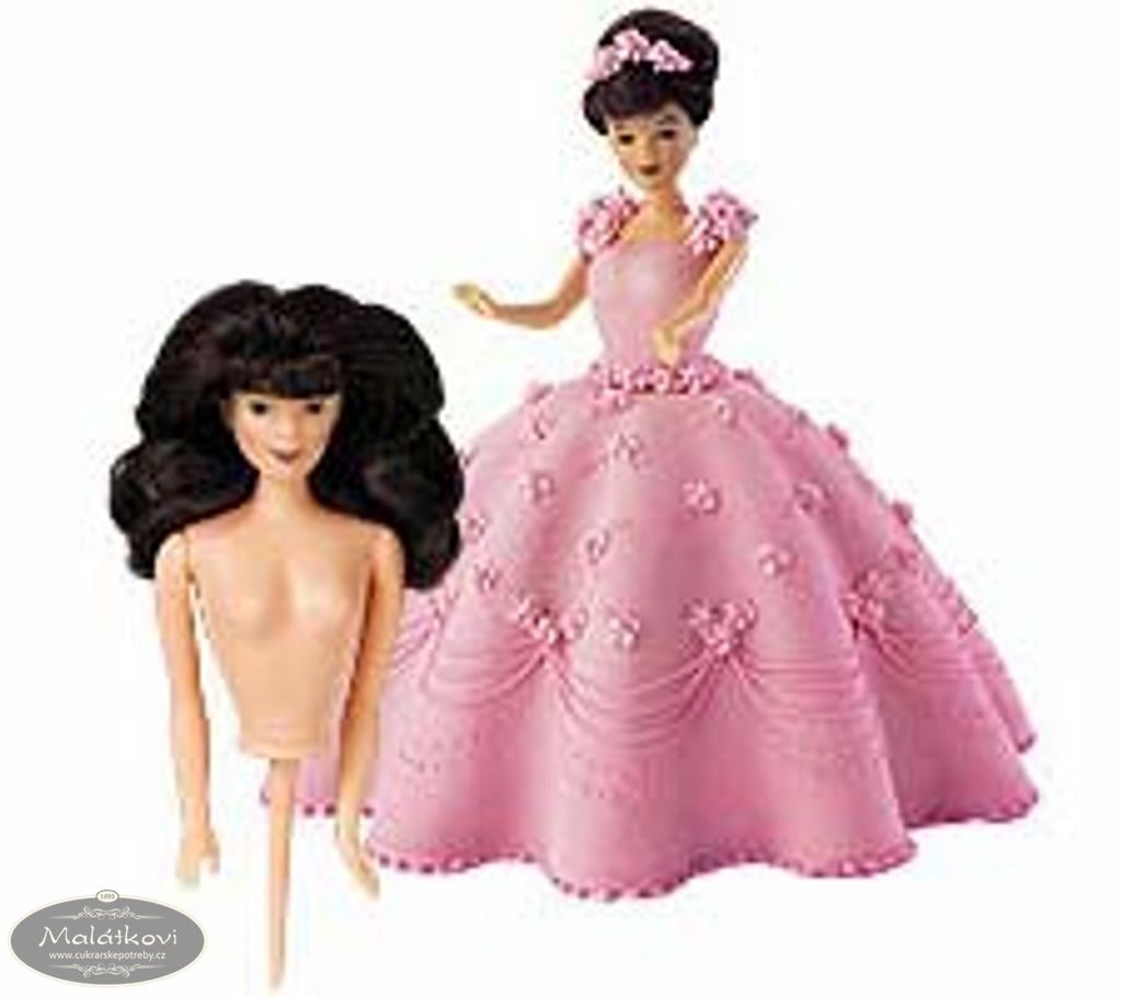 Cukrářské potřeby Malátkovi® - Zapichovací panenka Barbie - bruneta -  Wilton - Figurky dětské - Dekorace nejedlé