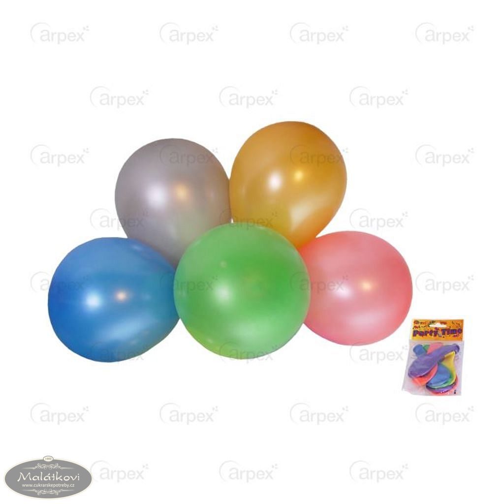 Cukrářské potřeby Malátkovi® - Barevné metalické balónky 25 cm, 6 ks v bal.  - Arpex - Balónky - Oslavy a party