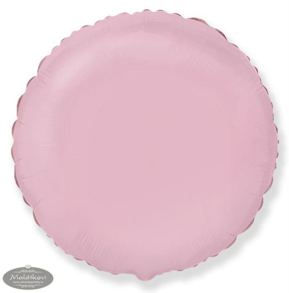 Cukrářské potřeby Malátkovi® - Balón foliový 45 cm Kulatý pastelově růžový  - FLEXMETAL - Balónky - Oslavy a party