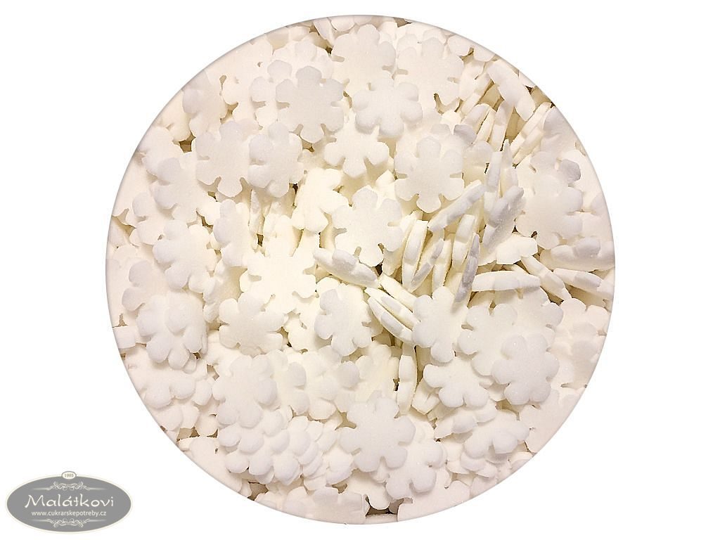 Cukrářské potřeby Malátkovi® - Cukrové zdobení sněhové vločky bílé 1 kg -  Cukrářské zdobení - Jedlé dekorace a zdobení