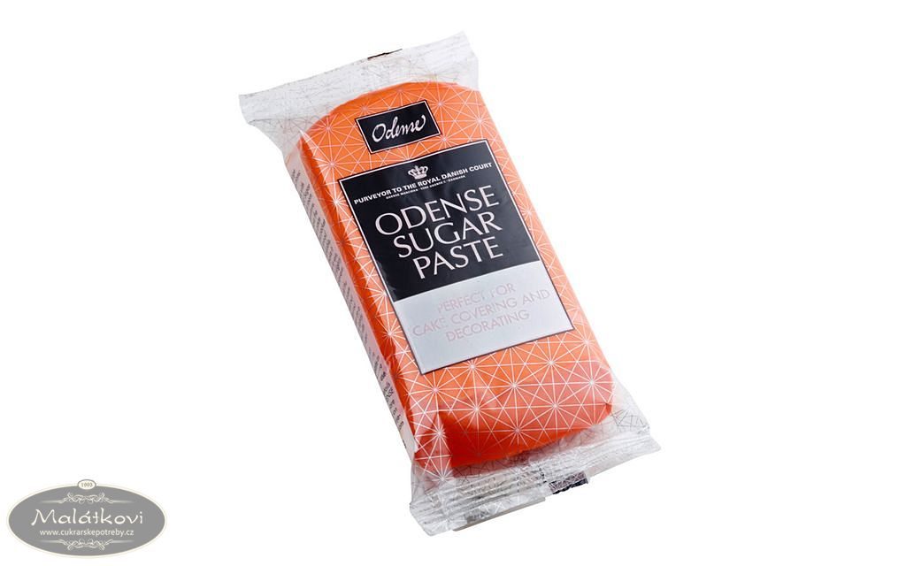 Cukrářské potřeby Malátkovi® - Potahovací hmota na dorty oranžová 250 g -  Odense Marcipan Dánsko - Barevné hmoty - Potahovací a modelovací hmoty,  Suroviny