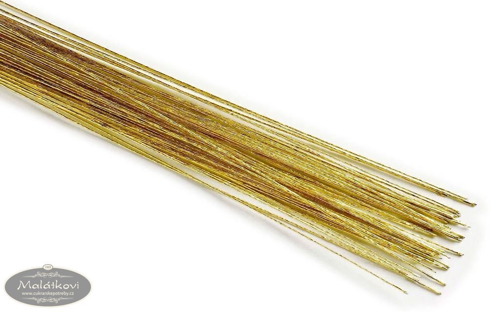 Cukrářské potřeby Malátkovi® - Aranžovací drátek Gauge č. 24 - zlatý -  Aranžovací dráty, pásky, pestíky - Modelovací pomůcky, Potřeby a pomůcky