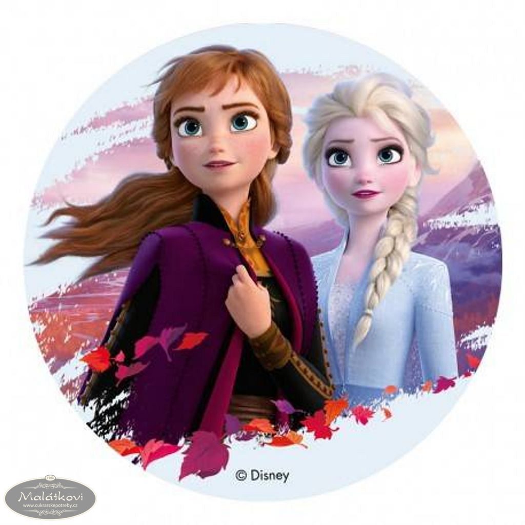 Cukrářské potřeby Malátkovi® - Jedlý papír Frozen 2 Anna A Elsa 20 cm -  Dekora - Jedlé dekorace a zdobení