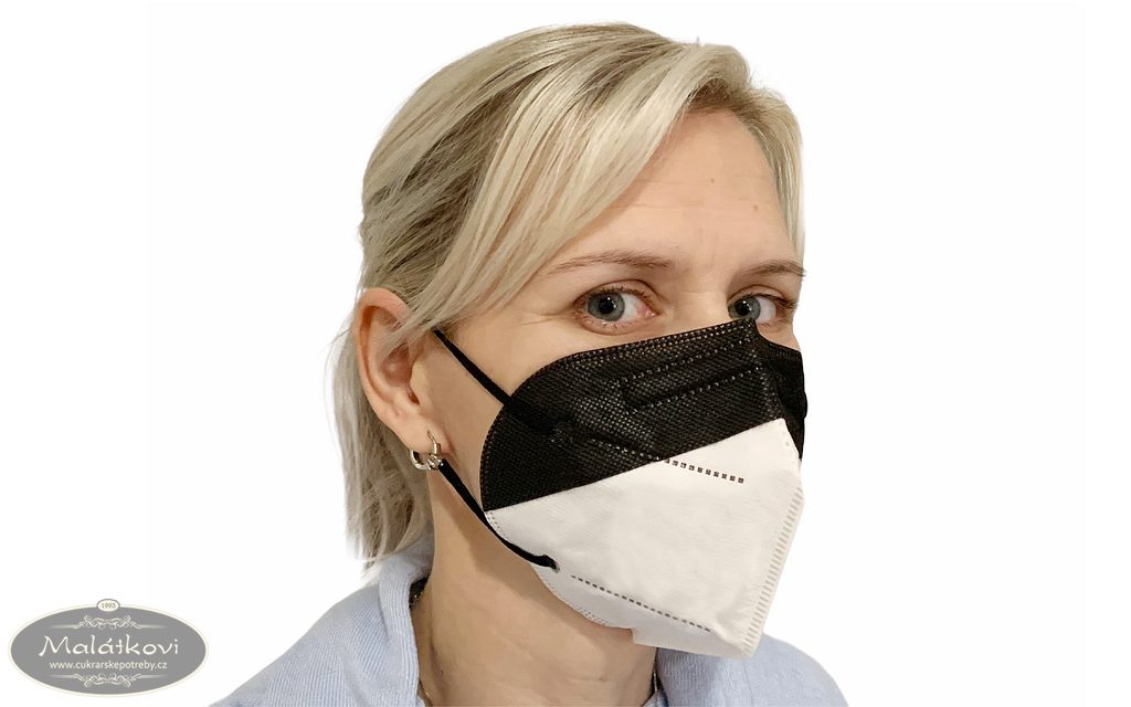 Cukrářské potřeby Malátkovi® - Respirační ochranná maska KN95 - černo-bílá  - Ochranné pomůcky - Domácí potřeby