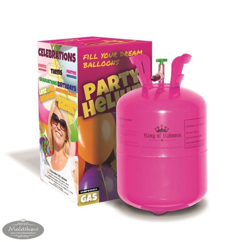 Cukrářské potřeby Malátkovi® - Helium na balónky 0,15 m3 + stuha -  KINGOFBAL - Balónky - Oslavy a party