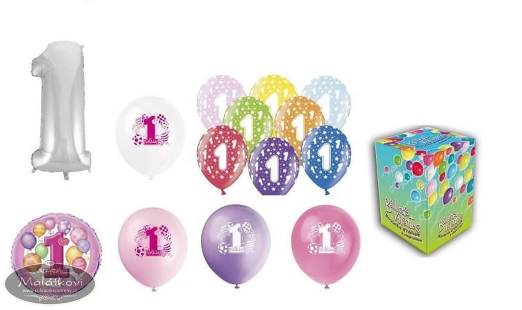 Cukrářské potřeby Malátkovi® - Helium na plnění balonků + balónky na oslavu  1. narozenin holčičky - 420 l - BALLONPUB - Hélium na balónky - Balónky,  Oslavy a party