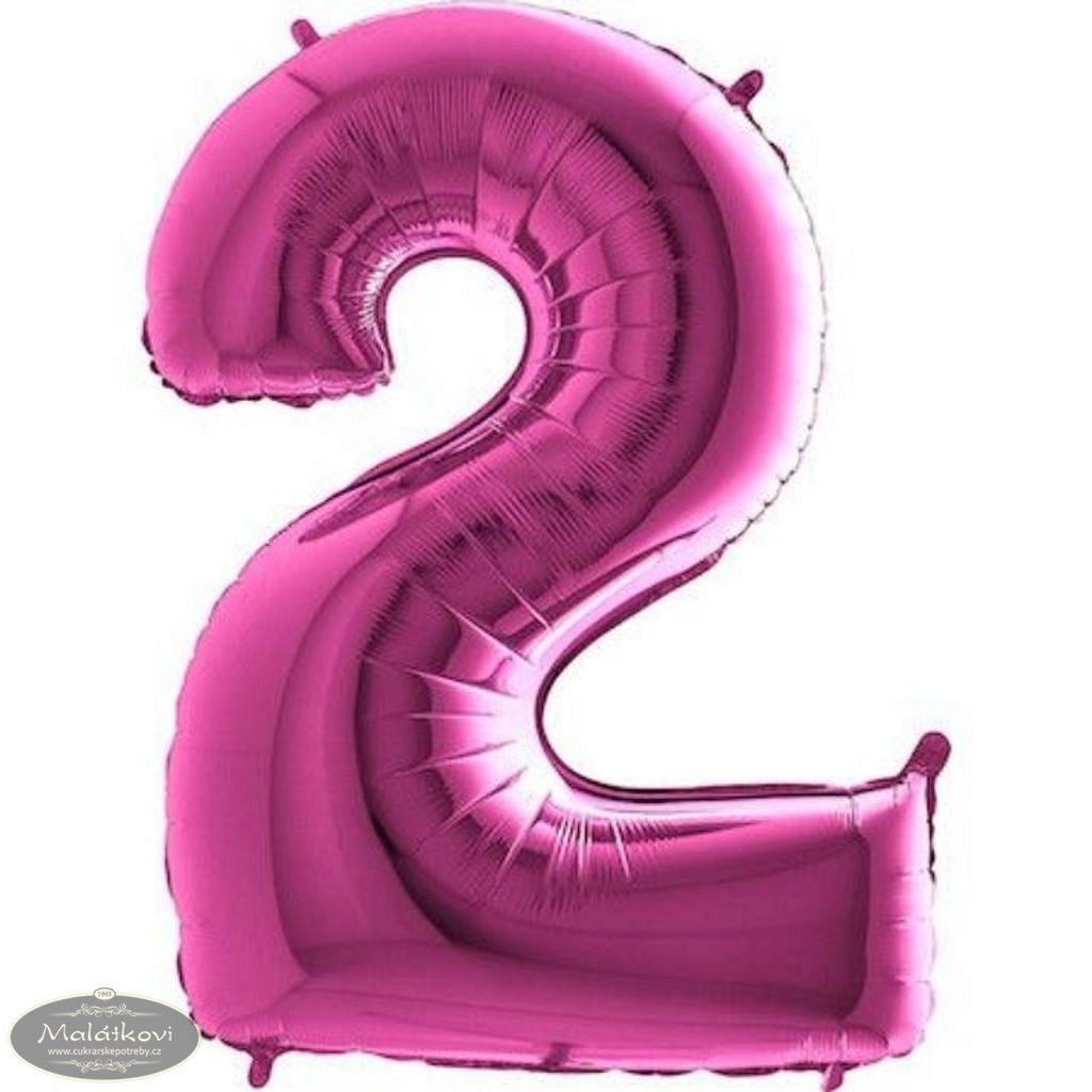Cukrářské potřeby Malátkovi® - Balón foliový číslice růžová - Pink 115 cm -  2 - FLEXMETAL - Balónky - Oslavy a party