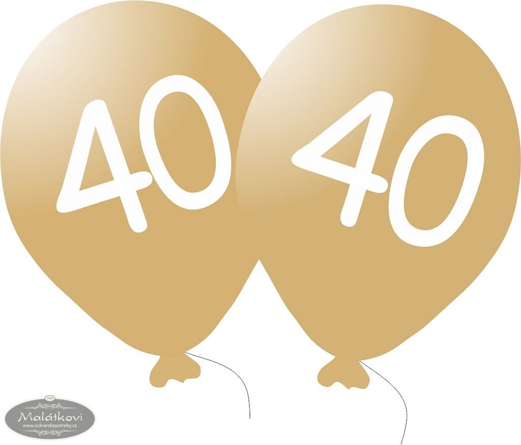 Cukrářské potřeby Malátkovi® - Balónek 40. narozeniny zlatý metalický -  Balónky - Oslavy a party