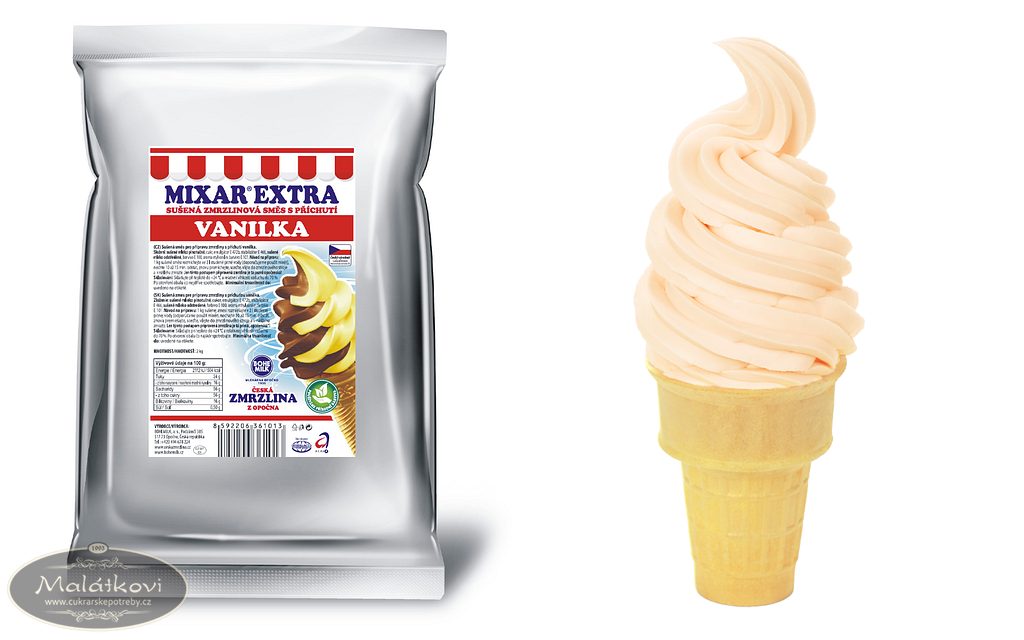 Cukrářské potřeby Malátkovi® - Směs na vanilkovou zmrzlinu z Opočna Mixar  Extra Vanilka - 2 kg - Bohemilk - Zmrzlinový program