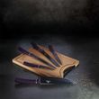 Sada nožů s nepřilnavým povrchem + prkénko 6 ks Purple Metallic Line