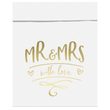 Papírové sáčky na sladkosti Mr&Mrs bílé - Svatba -13 x 14cm - 6 ks