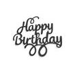 Černý zápich - topper na dort Happy Birthday 14 cm
