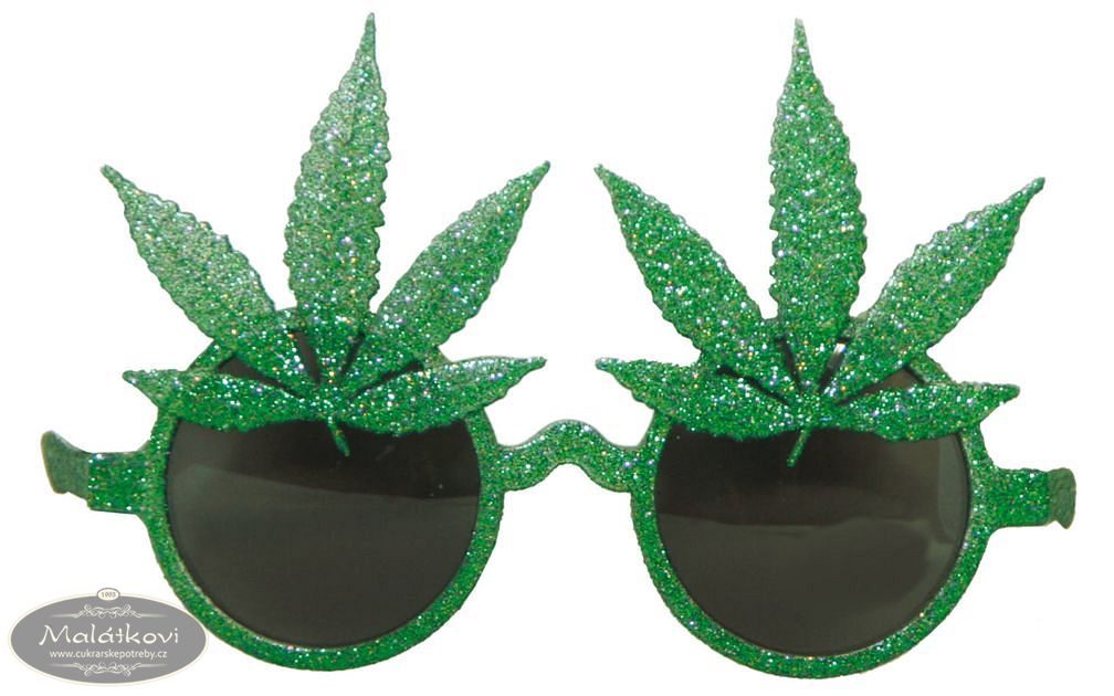 Cukrářské potřeby Malátkovi® - Brýle s konopnými listy - marihuana - FOLAT  - Fotodoplňky a masky - Oslavy a party