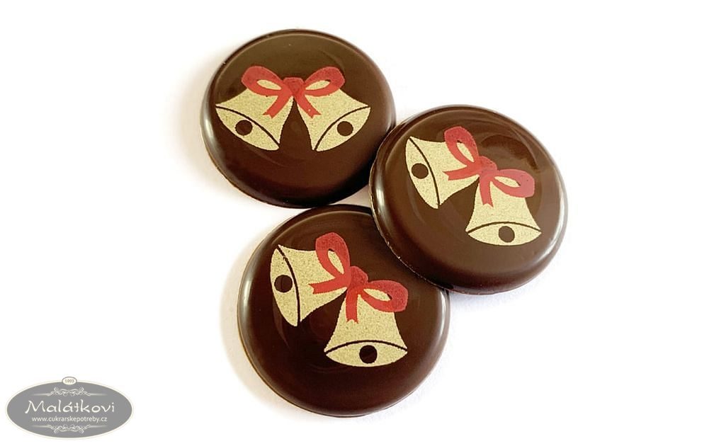 Cukrářské potřeby Malátkovi® - Čokoládové zdobení Zvonečky - 189 ks / 410 g  - Čokolády s potiskem - Čokoládové dekorace, Jedlé dekorace a zdobení