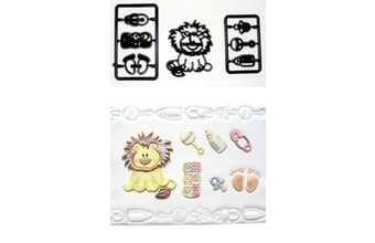 Patchwork vytlačovač Lvíček a kojenecké potřeby - Baby Lion & Nursery Items
