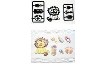 Patchwork vytlačovač Lvíček a kojenecké potřeby - Baby Lion & Nursery Items