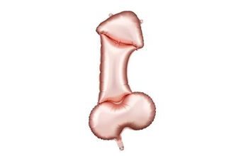 Foliový balónek Penis - rozlučka se svobodou - rosegold - 70 cm