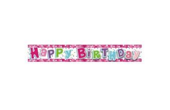 Happy Birtday Banner girlanda 180 cm růžová