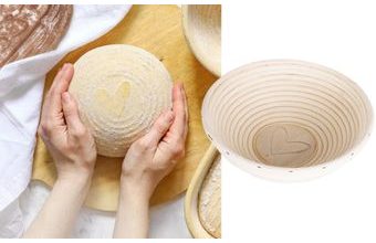 Pedigová ošatka na kulatý bochník chleba Srdce - 21 cm