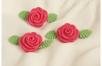 Cukrové růže velké – růžové (3 kusy)