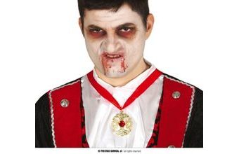 Zlatý medailon Drákula - upír - vampír - Halloween