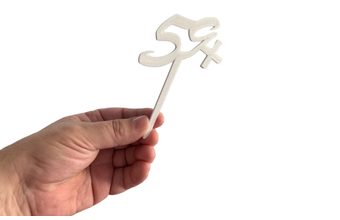 Zápich narozeninový - 59+ - bílý - 3D tisk