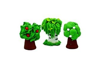 Stromečky – cukrové dekorace na dort (3 kusy)