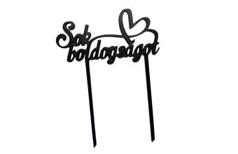 Zápich do dortu Sok boldogságot se srdcem - 3D tisk