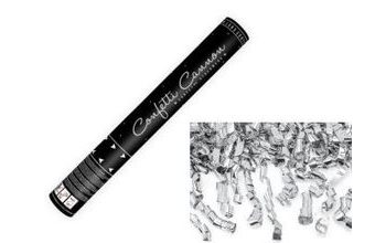 Konfety 40cm - STŘÍBRNÉ STUŽKY - HOBLINKY- METALICKÉ - Silvestr