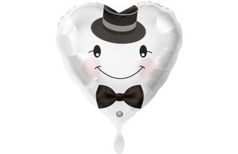 Balón foliový srdce - Ženich - Svatba - Rozlučka se svobodou - 43 cm