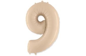 Balón foliový číslice KRÉMOVÁ - 102 cm - 9