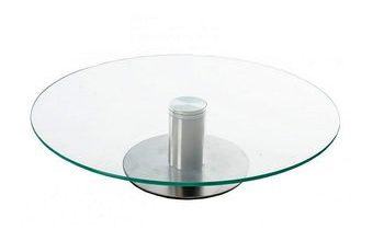 Otočný stojan pod dort sklo ocel - 30 cm